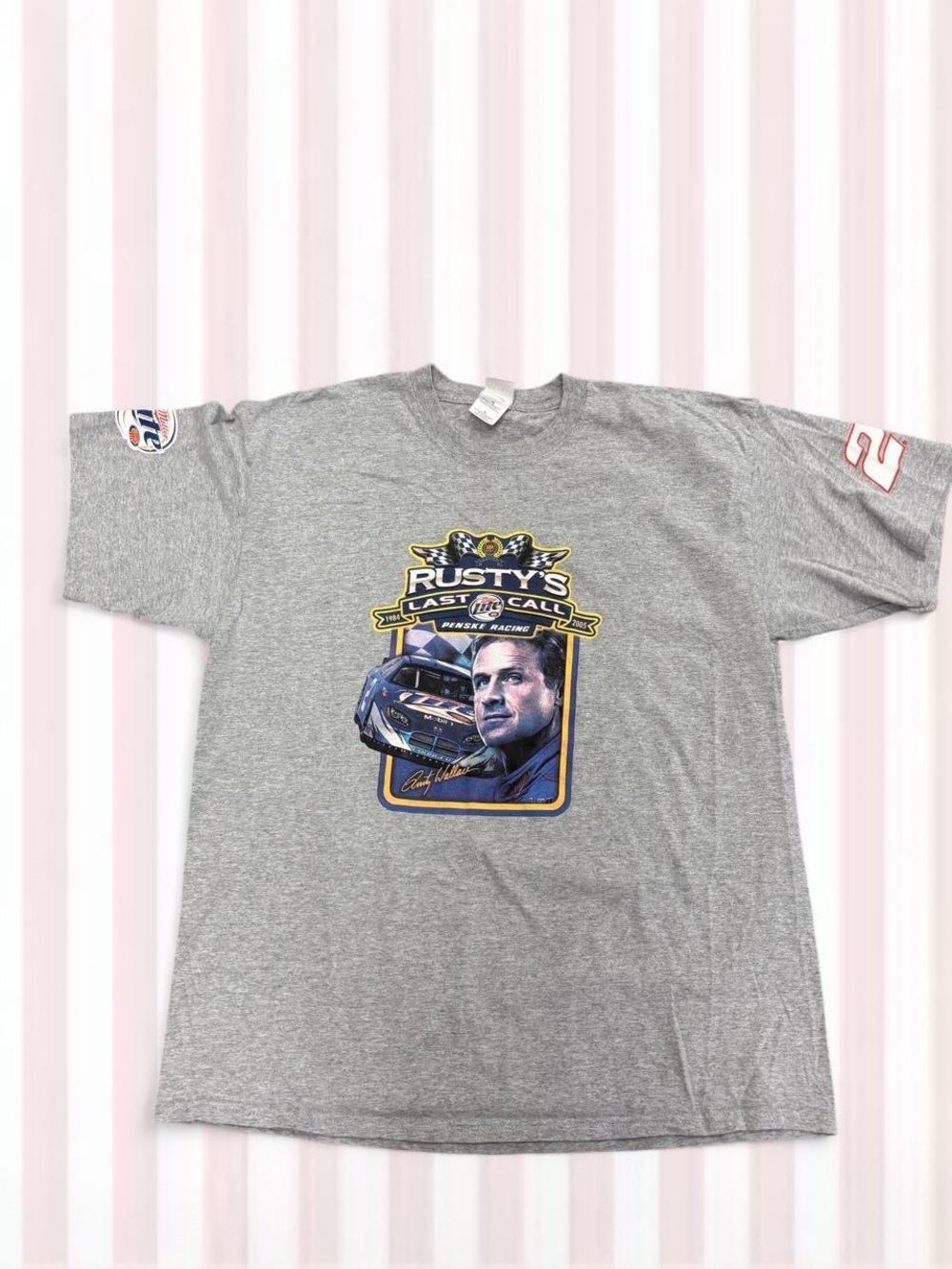 Gildan Gray Short-Sleeve Racing Graphic Tee